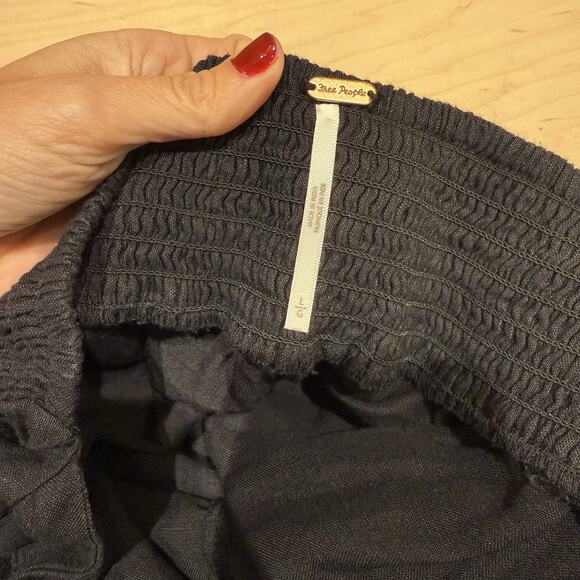 Free People Emma Jumpsuit Women’s Size L Black Linen Blend Woven Revolve Shopbop - Picture 8 of 16